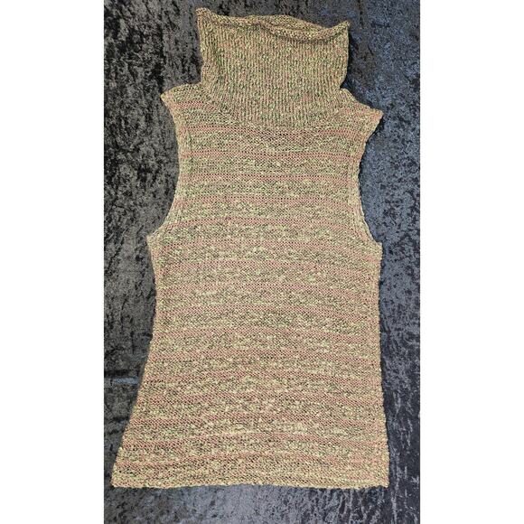 Cecile Benac Womens Turtleneck Knitted Top Brown & Green- Size Small - Picture 3 of 10